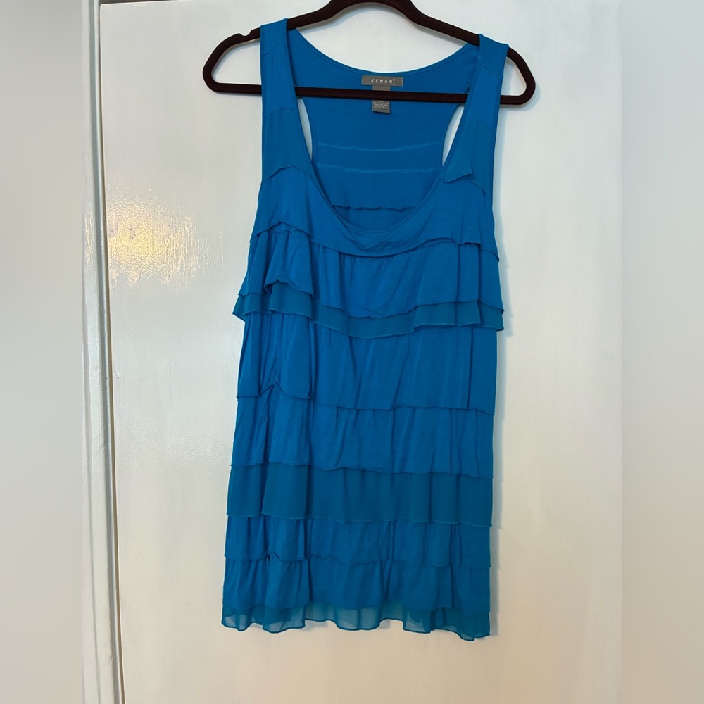 Kenar Vibrant Blue Sleeveless Blouse